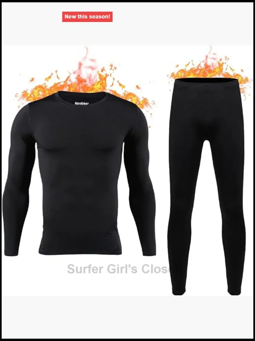 Thermal Underwear Long Johns Fleece Lined Base Layer Set Skiing Winter Warm